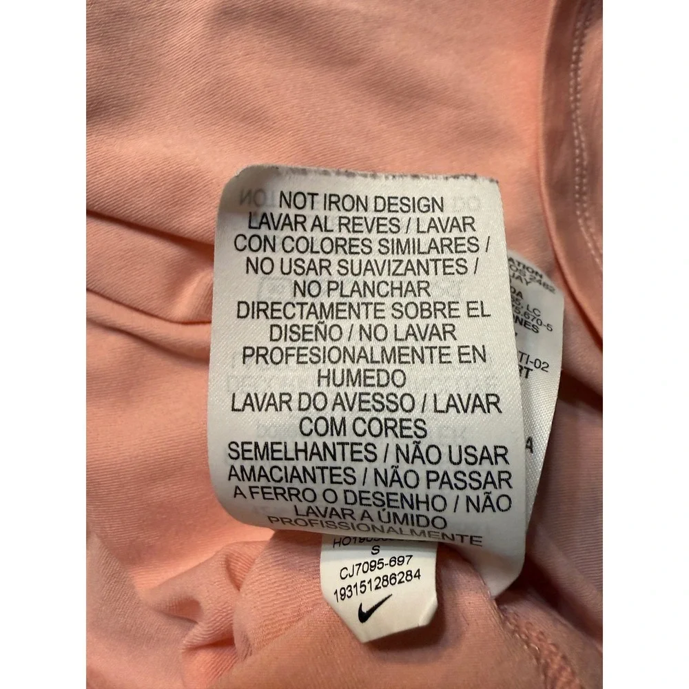 Nike Dri-FIT Training Shirt Small Peach Gold Glitter Athleisure Sparkly Sporty